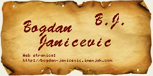 Bogdan Janićević vizit kartica